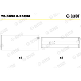 Комплект вкладышей двигателя Glyco 723856025mm