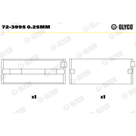 Комплект вкладышей двигателя Glyco 723995025mm