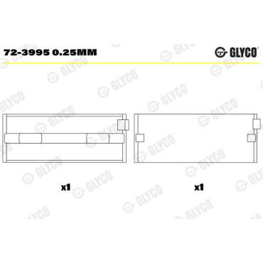 Комплект вкладышей двигателя Glyco 723995025mm