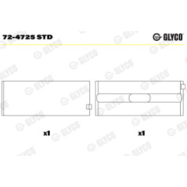 Комплект вкладишів двигуна Glyco 724725std