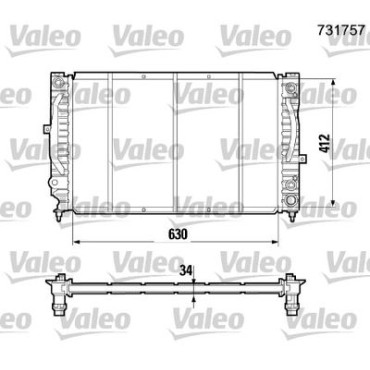 Радиатор системы охлаждения VALEO 731757