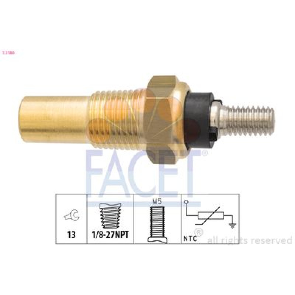 Датчик температури Transit 86>94 (жовтий) FACET 73180