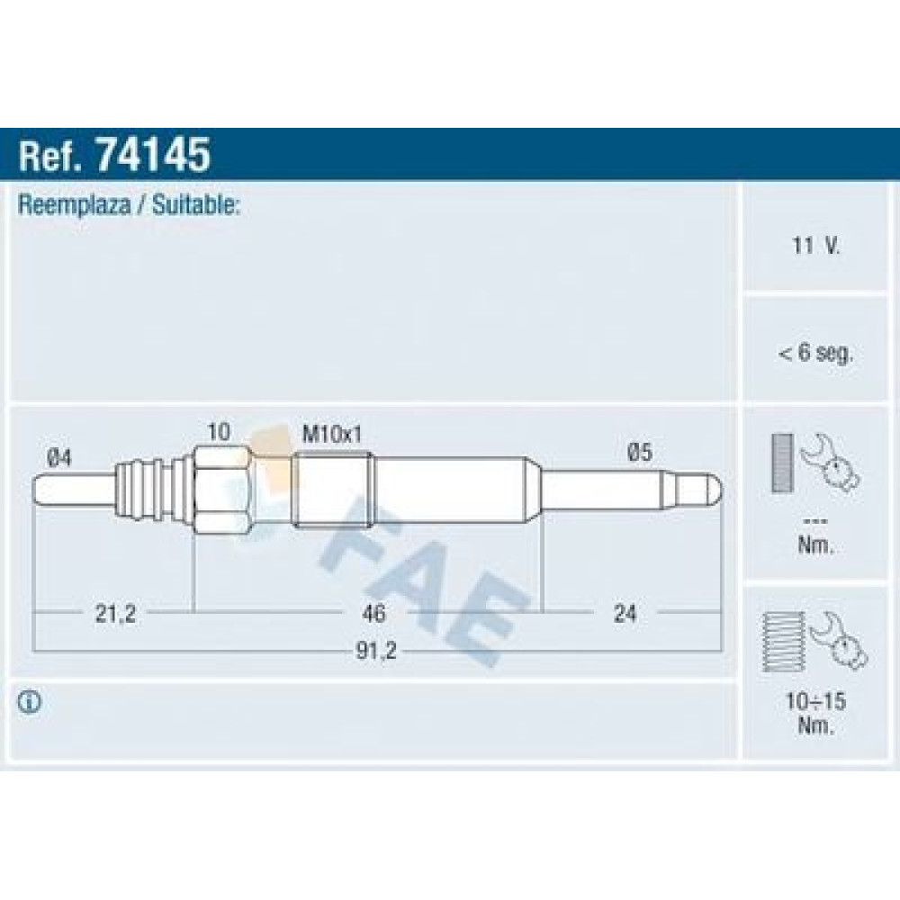 Свеча накаливания FAE 74145