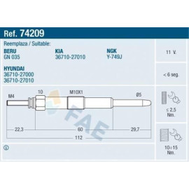 Свічка розжарювання FAE 74209