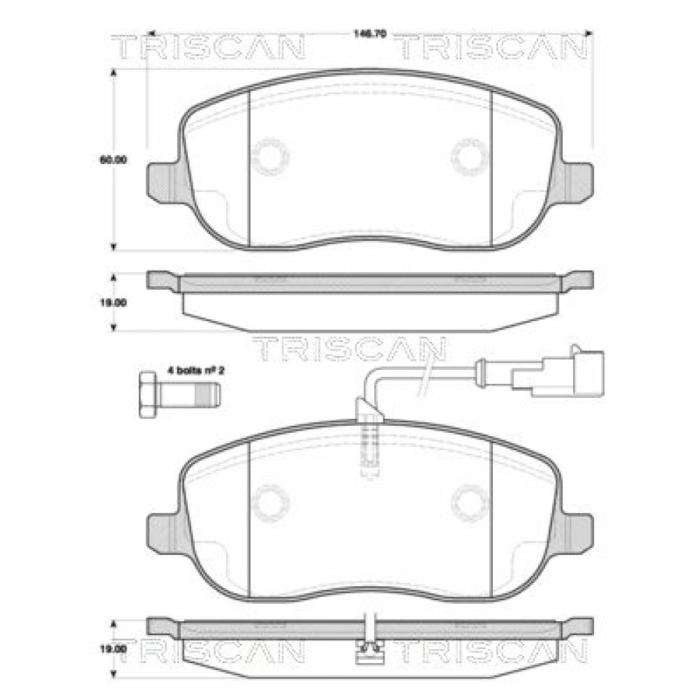 Тормозные колодки передние TRISCAN 811015045