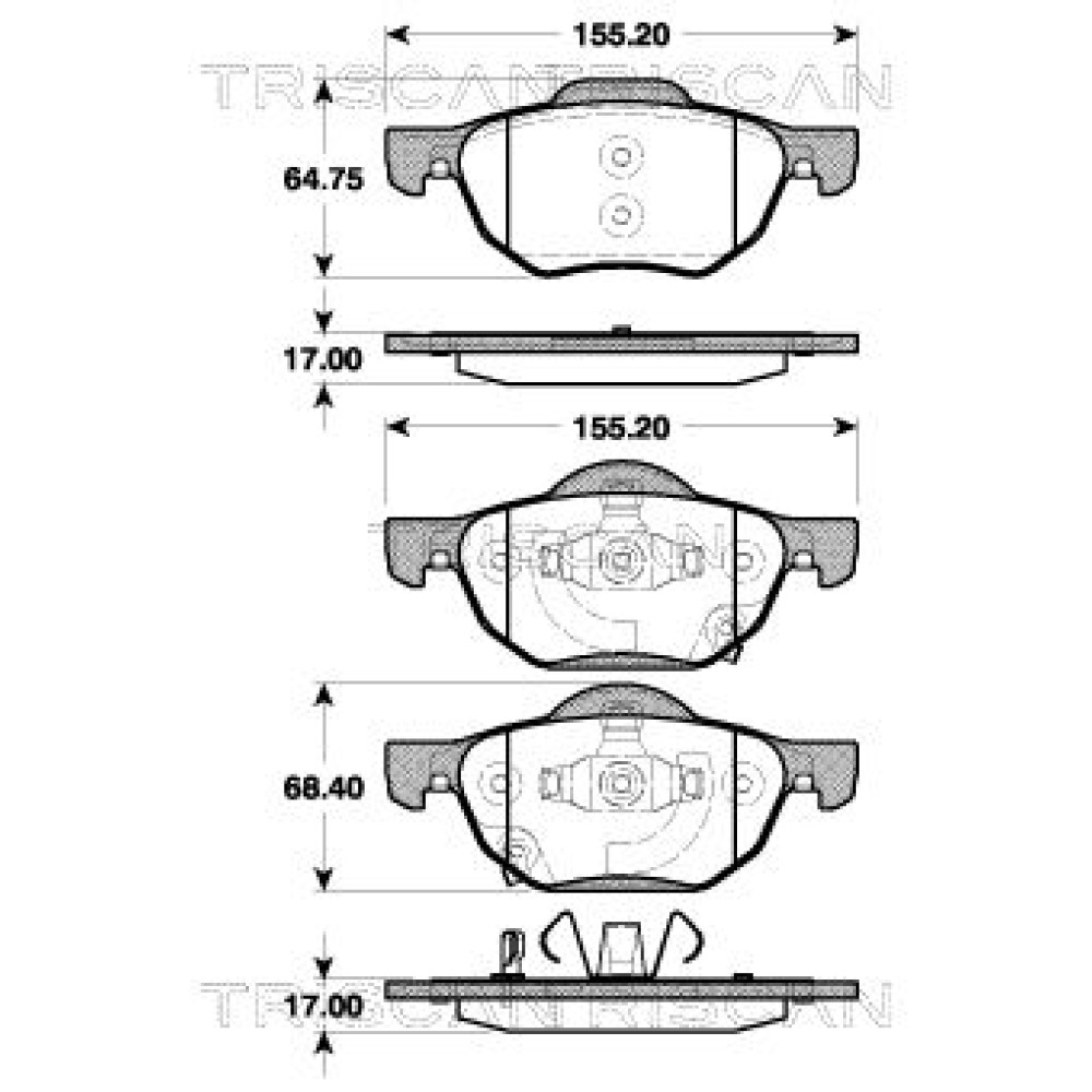 Тормозные колодки передние TRISCAN 811040010