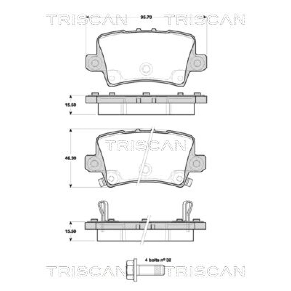 Тормозные колодки задние TRISCAN 811040012