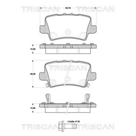 Тормозные колодки задние TRISCAN 811040012