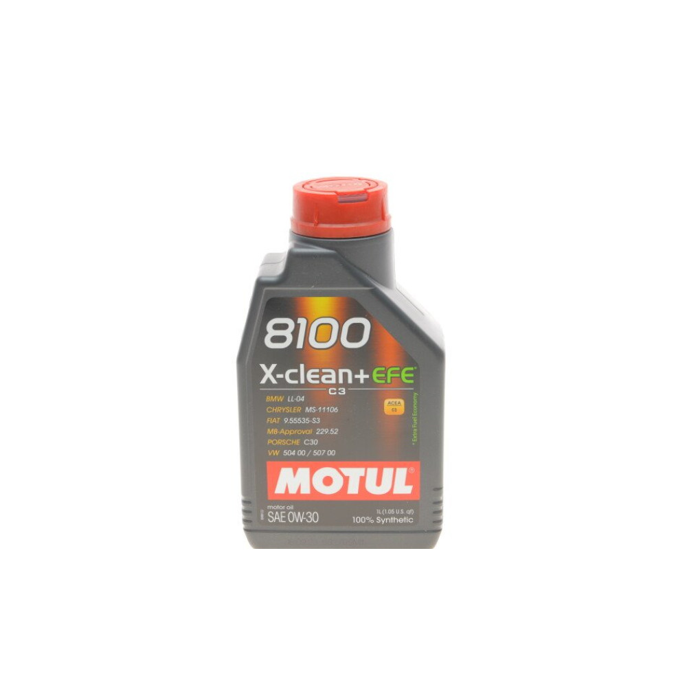Олива моторна 100% синтетична для авто 8100 X-clean+ EFE 0W30 1L MOTUL 853911