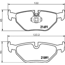 Колодки гальмівні дискові комплект задні HELLA PAGID 8db355007981