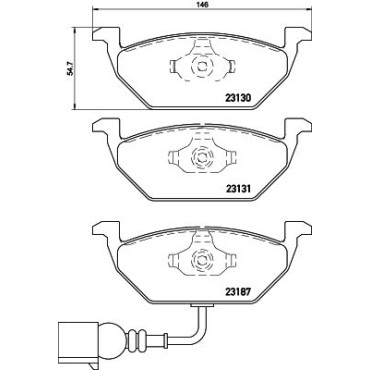 Тормозные колодки передние с датчиком HELLA PAGID 8db355008551