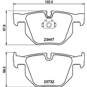 Колодки гальмівні дискові комплект, задній HELLA PAGID 8db355013941
