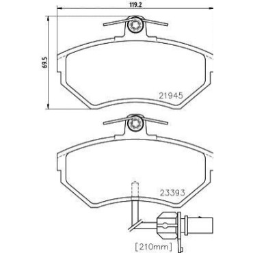 Тормозные колодки дисковые, передняя ось HELLA 8db355018451