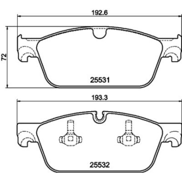 Колодки тормозные дисковые комплект передние HELLA PAGID 8db355020141