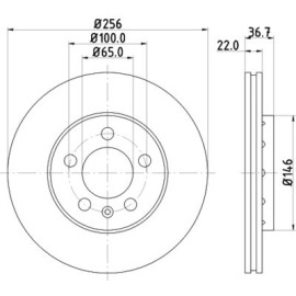 Тормозной диск передний вентилируемый HELLA PAGID 8dd355105361