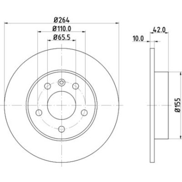 Тормозной диск задний HELLA PAGID 8dd355106111