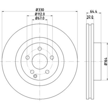 Гальмівний диск передній HELLA PAGID 8dd355109431