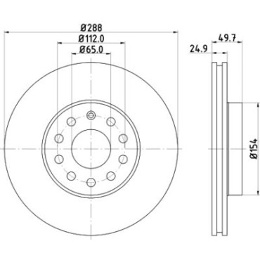 Тормозной диск передний 650kg HELLA PAGID 8dd355109581