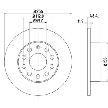Тормозной диск задний HELLA PAGID 8dd355109641