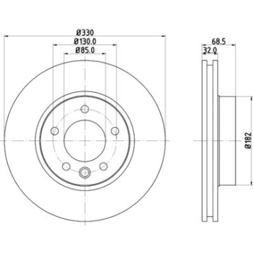 Гальмівний диск передній 330mm 3.0-4.2 правий HELLA PAGID 8dd355109741