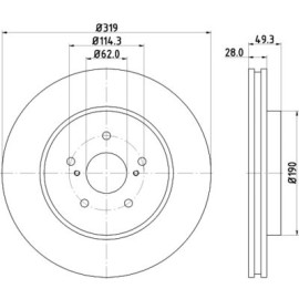 HELLA PAGID 8dd355114981 Диск тормозной с покрытием передний HELLA PAGID 8dd355114981