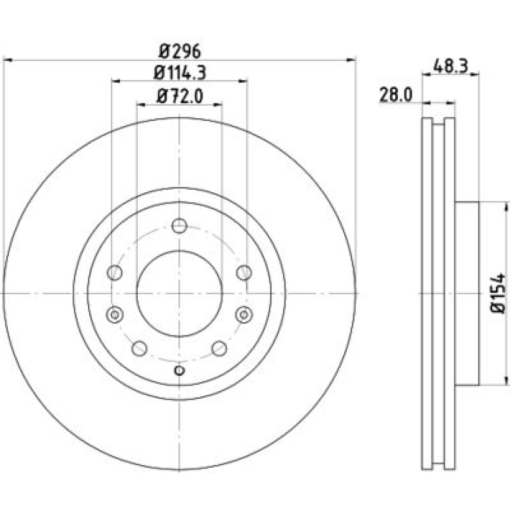 Диск гальмівний з покриттям передній HELLA PAGID 8dd355115781