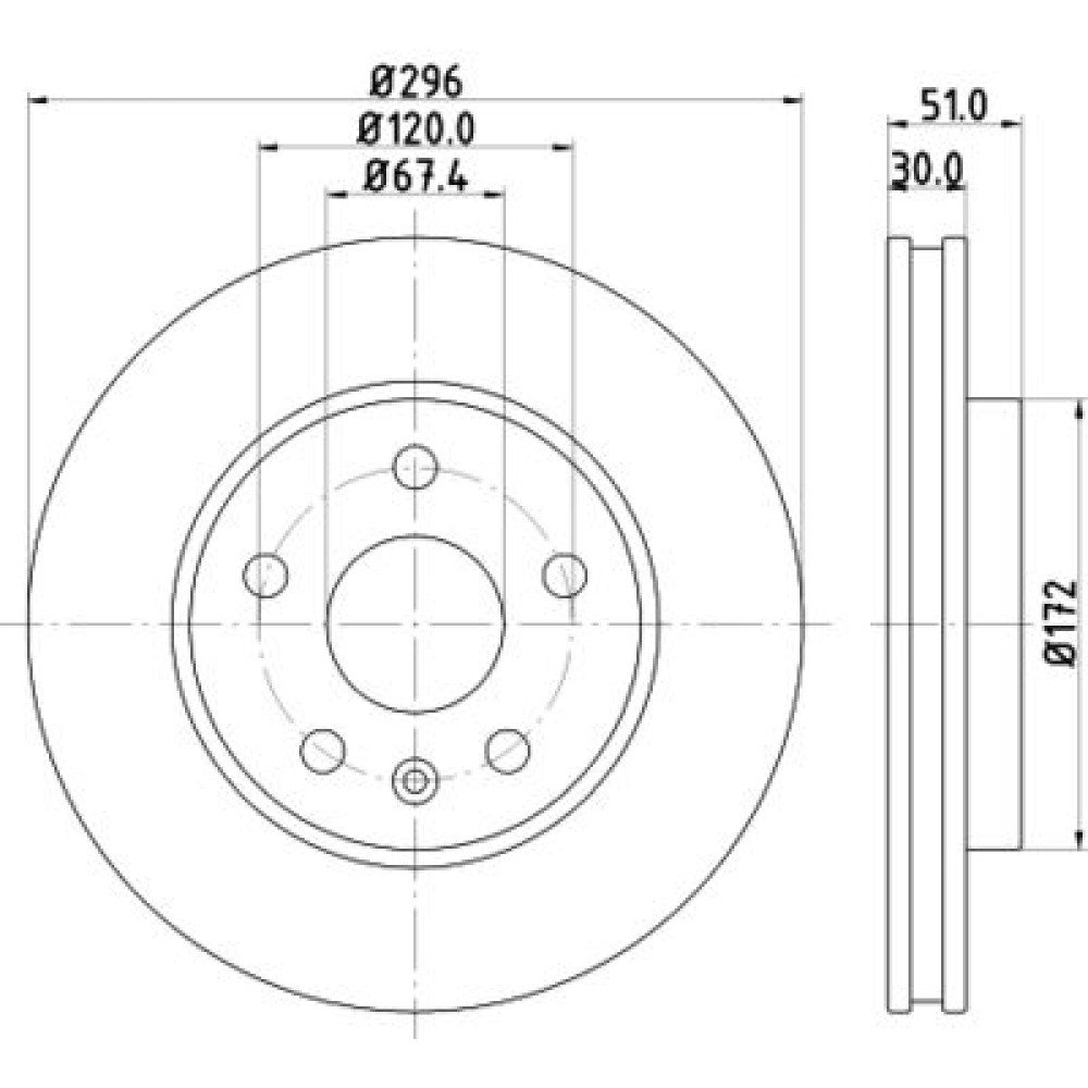 Гальмівний диск передній HELLA PAGID 8dd355116031