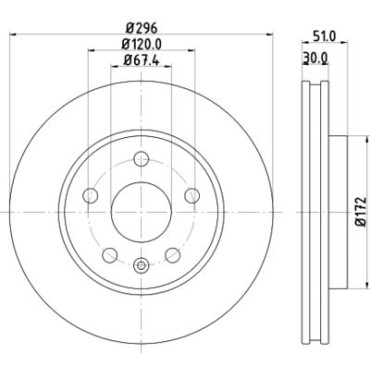 Тормозной диск передний HELLA PAGID 8dd355116031