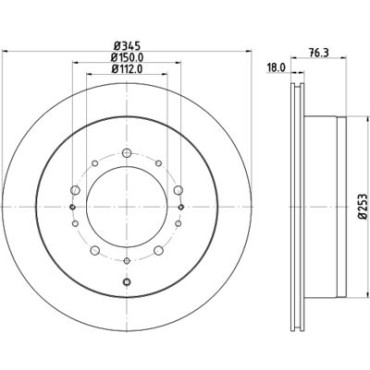 Диск тормозной с покрытием задний HELLA PAGID 8dd355116331