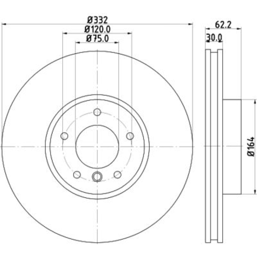 Тормозной диск передний HELLA PAGID 8dd355117731