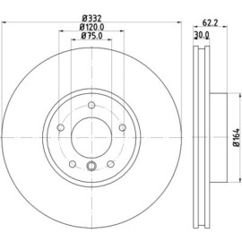 Тормозной диск передний HELLA PAGID 8dd355117731