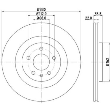 Диск гальмівний з покриттям задній HELLA PAGID 8dd355118021