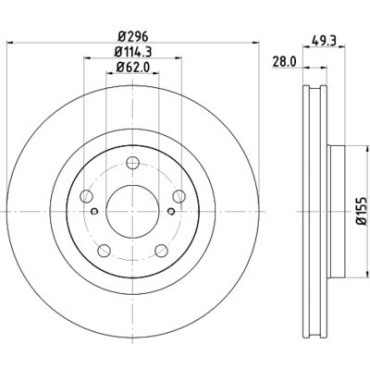 Тормозной диск передний HELLA PAGID 8dd355118561