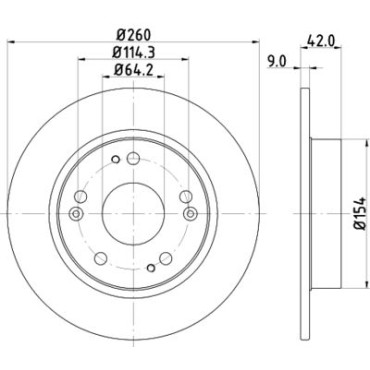 Диск гальмівний з покриттям задній HELLA PAGID 8dd355118991