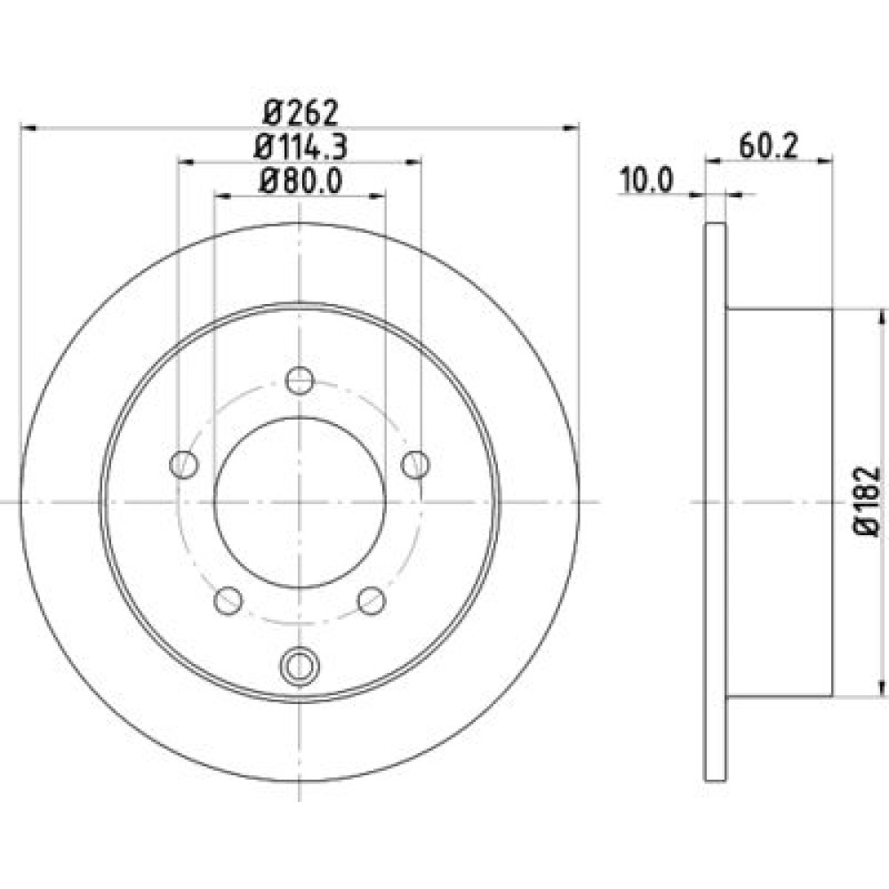 Диск гальмівний з покриттям задній HELLA PAGID 8dd355119181