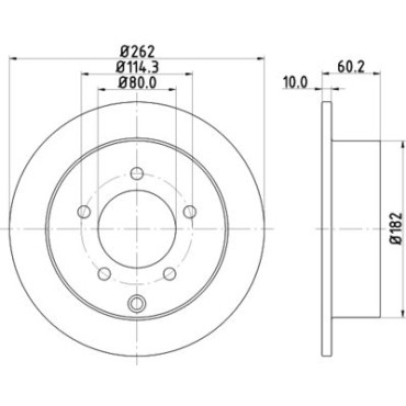 Диск тормозной с покрытием задний HELLA PAGID 8dd355119181
