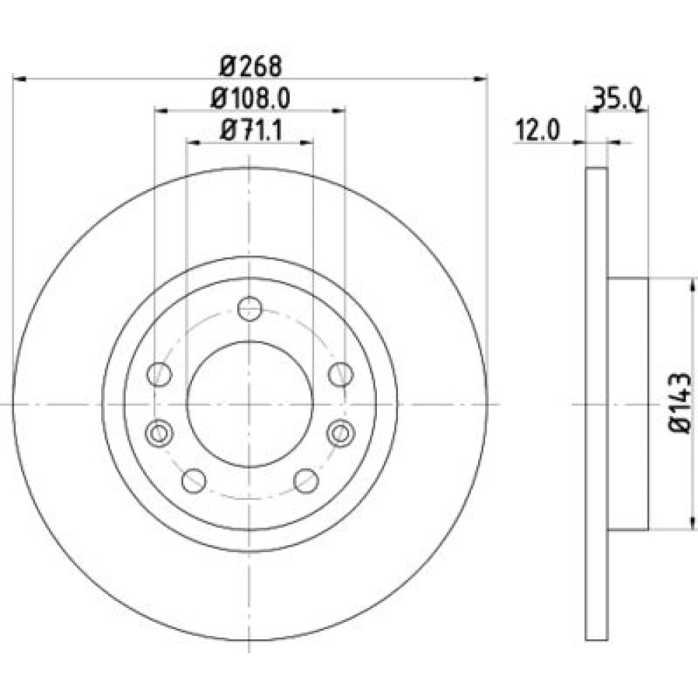 Диск гальмівний з покриттям HELLA PAGID 8dd355120491
