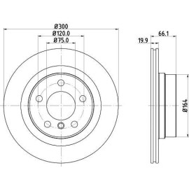 HELLA PAGID 8dd355120971 Диск гальмівний з покриттям задній HELLA PAGID 8dd355120971