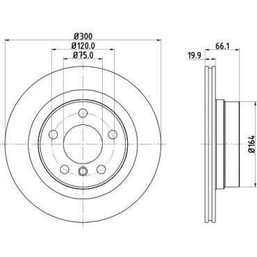 Диск гальмівний з покриттям задній HELLA PAGID 8dd355120971