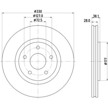 Тормозной диск передний HELLA PAGID 8dd355123151