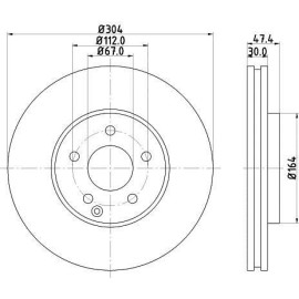 Диск тормозной передний HELLA PAGID 8dd355128641