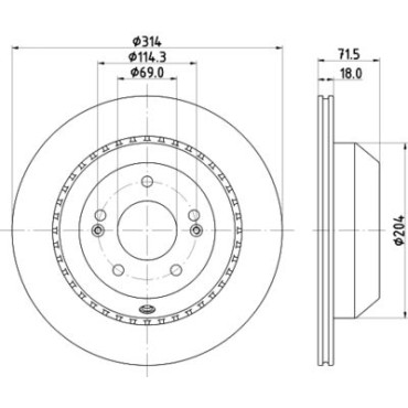 Тормозной диск задний HELLA PAGID 8dd355131881