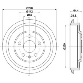 Барабан гальмівний, задній HELLA PAGID 8dt355302561