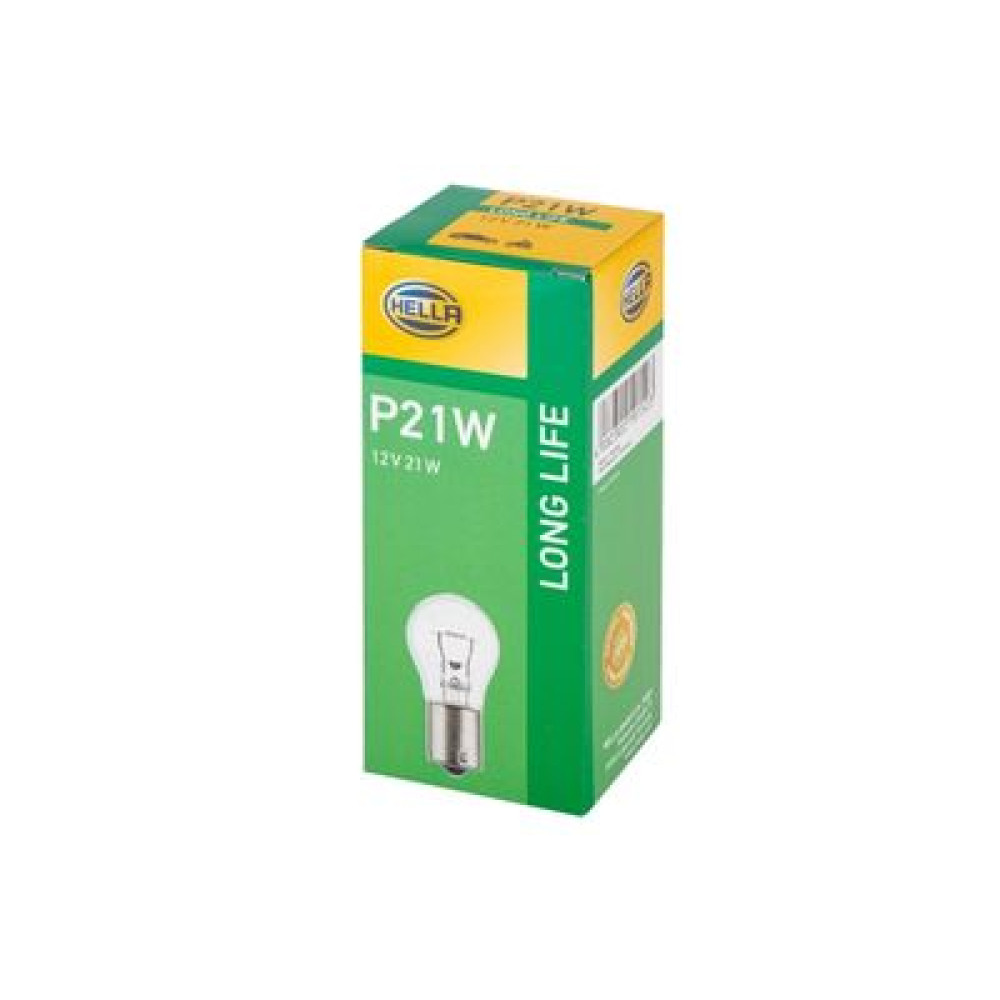 Лампа розжарювання P21W 12V 21W 15s HELLA 8ga002073271