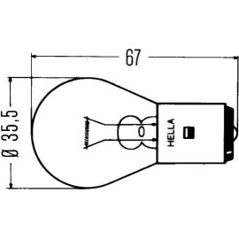 Лампа розжарювання, F2 24V 35W 20s HELLA 8ga002083251
