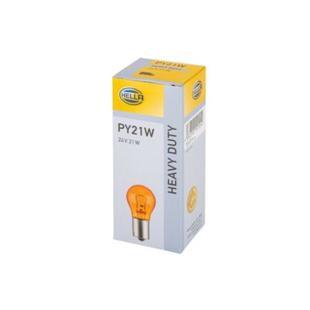 лампа накаливания, PY21W 24V 21W BAU 15s Amber HELLA 8ga006841241