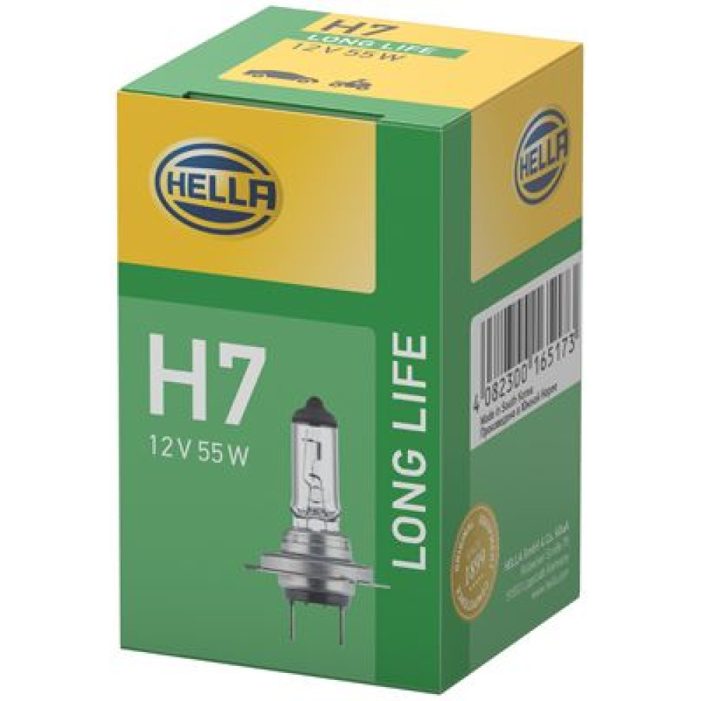 лампа розжарювання H7 12V 55W PX 26d Long Life HELLA 8gh007157201