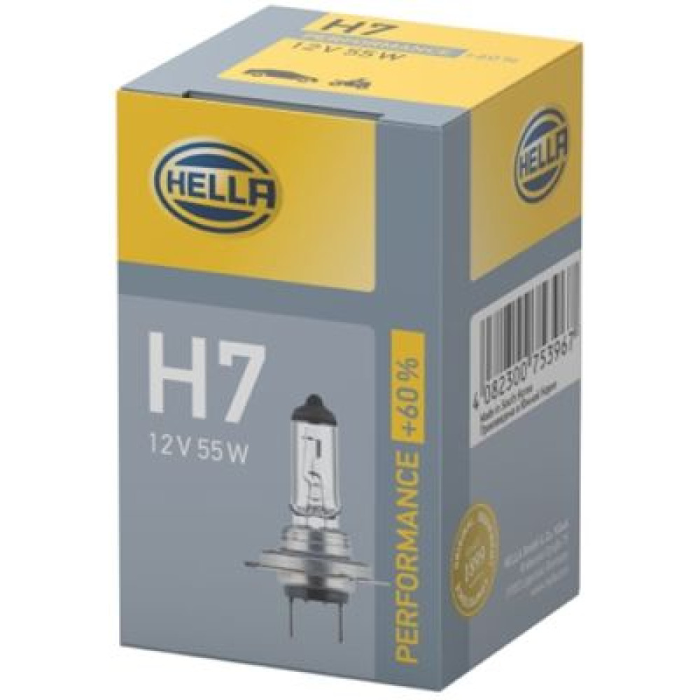 лампа розжарювання, H7 12V 55W PX26d, +60% HELLA 8gh223498231