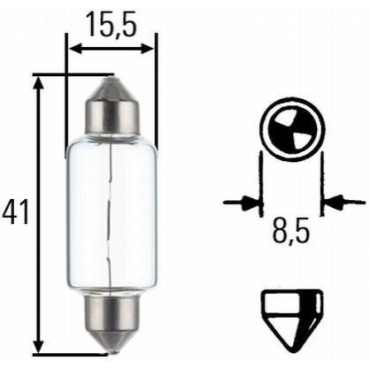 Лампа накаливания, 24V 15W HELLA 8gm002091261