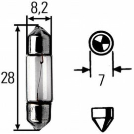 Автолампа SV7-8 12V 12V3W M12VCP10 HELLA 8gm002094121